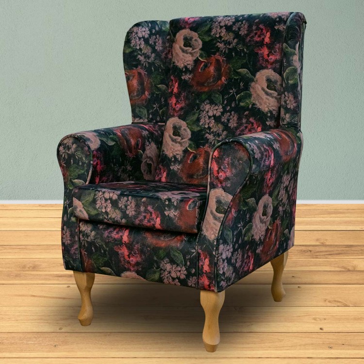 floral velvet chair