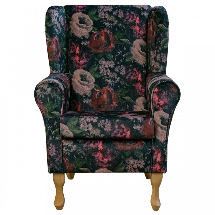 velvet floral chair