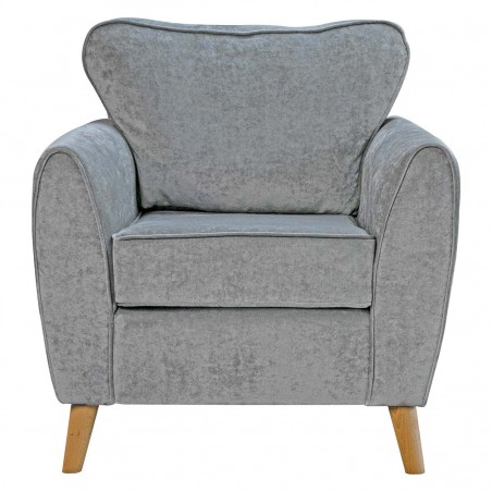 Julia Minimalist Chair in a Dolce Fog Strie Velvet Fabric