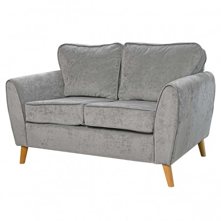 Julia Minimalist Two Seater Sofa in Dolce Fog Velvet Fabric