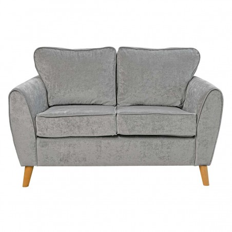 Julia Minimalist Two Seater Sofa in Dolce Fog Velvet Fabric