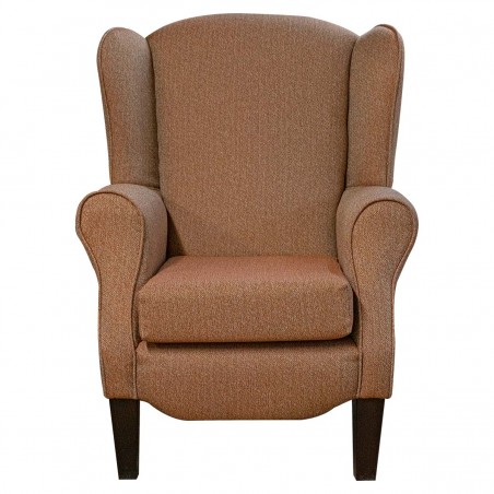 Duchess Wingback Armchair in a Dundee Hopsack Terra Fabric