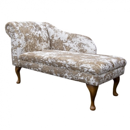 52" Classic Style Chaise Longue in an Elder Lustro Chenille Fabric with hardwood legs - LUS1302