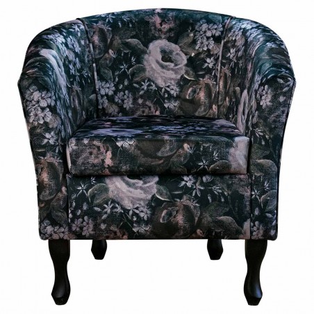 Designer Tub Chair in Prints Vol 1 Blossom Frost Velvet Fabric