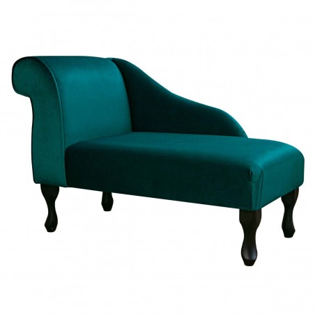 41" Mini Chaise Longue in a Malta Emerald Deluxe Velvet Fabric