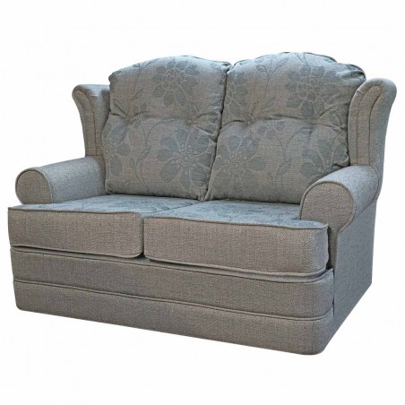 2 Seater Verona Sofa in a Paris Stone Floral Plain Fabric