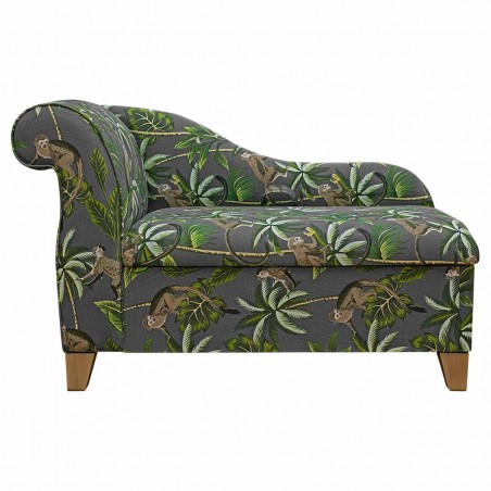 grey monkey fabric chaise longue