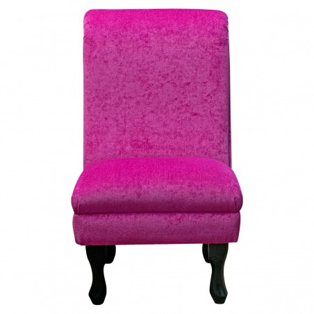 Bedroom Chair in a Pimlico Crush Fuchsia Pink Velvet Chenille Fabric