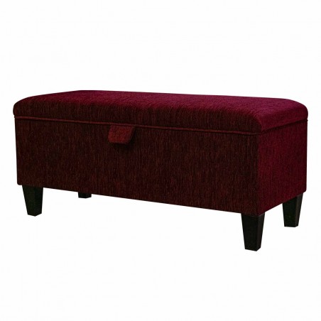 Storage Bench Stool in a Portobello Boucle Claret Fabric