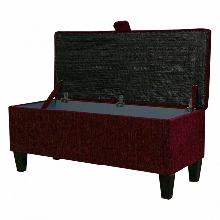 Storage Bench Stool in a Portobello Boucle Claret Fabric