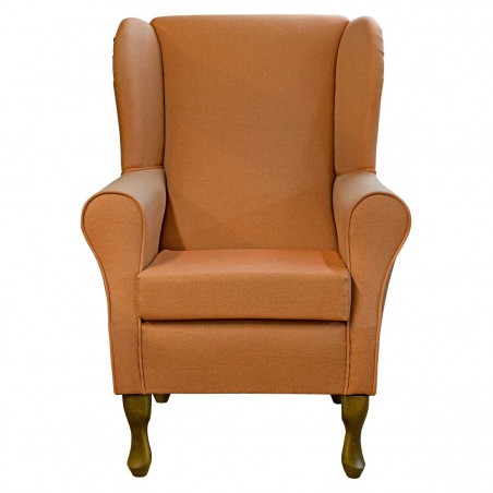 Standard Wingback Fireside Westoe Chair in a Perth Plain Terracotta Fabric