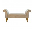 56" Medium Window Seat Settle in a Dolce Whisper Strie Velvet Fabric