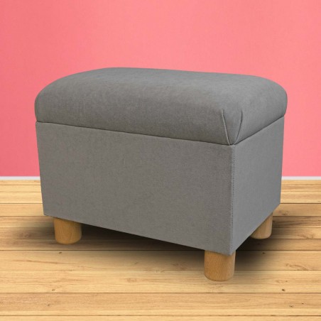 Pouffe Stool in a Notting Hill Plain Mist Velvet Fabric