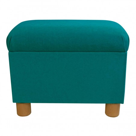 Pouffe Stool in a Notting Hill Plain Azure Velvet Fabric