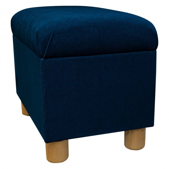 Pouffe Stool in a Notting Hill Plain Navy Velvet Fabric