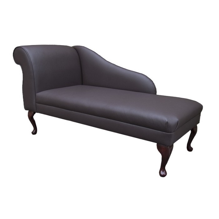 52" New Style Chaise Longue in a Madras Mocha Genuine Leather