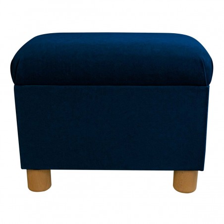 Pouffe Stool in a Notting Hill Plain Navy Velvet Fabric