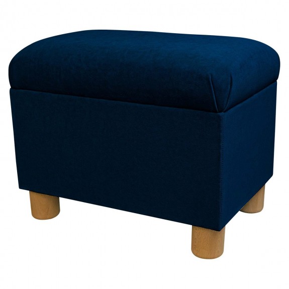 Pouffe Stool in a Notting Hill Plain Navy Velvet Fabric