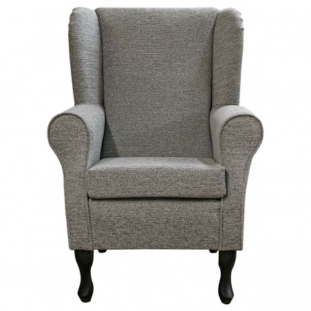 Standard Wingback Fireside Westoe Chair in a Cromwell Plain Grey Fabric