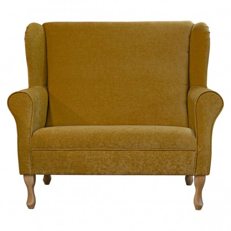 2 Seater Modern Wingback Sofa in a Pimlico Crush Corn Fabric