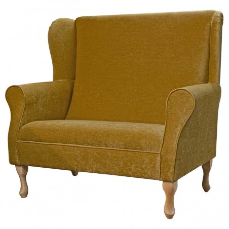 2 Seater Modern Wingback Sofa in a Pimlico Crush Corn Fabric