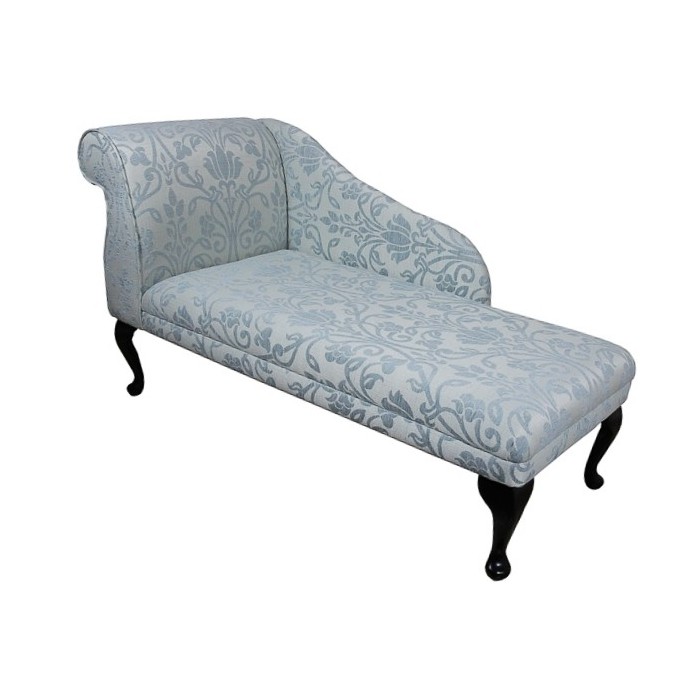 52" New Style Chaise Longue in a Medallion Blue Fabric - 17051