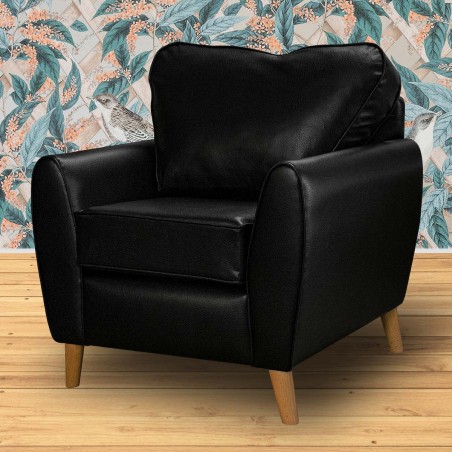 Julia Minimalist Chair in Denver Grained Black Contract Vinyl