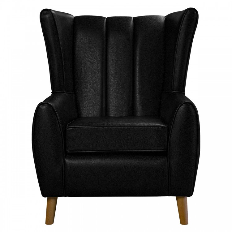 black unique wingback chair