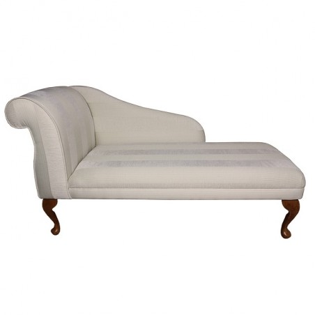 52" Medium Modern Chaise Longue in a Woburn Oyster Stripe Fabric