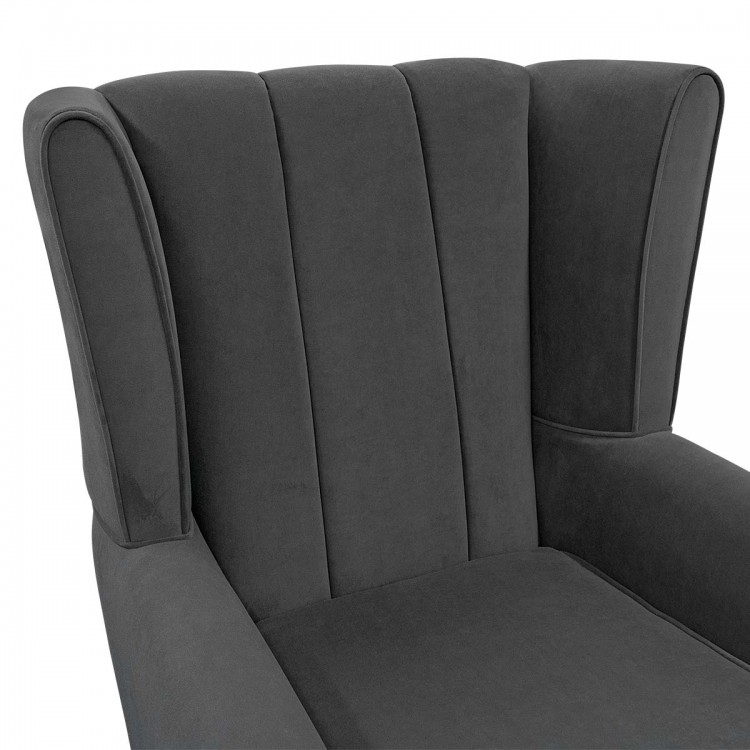 dark grey velvet chair