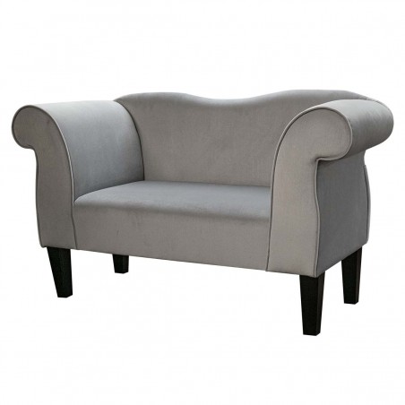 Small Chaise Sofa in a Malta Silver Deluxe Velvet Fabric