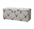 Storage Bench Ottoman in a Stag 100% Cotton Print Fabric