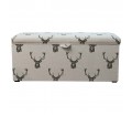 Storage Bench Ottoman in a Stag 100% Cotton Print Fabric