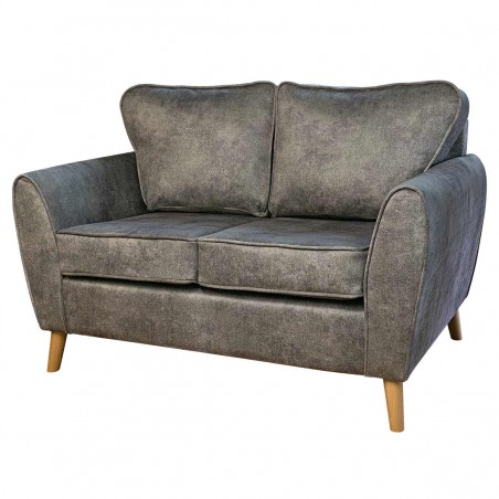 Julia Minimalist Two Seater Sofa in Oakland Taupe Stone Pattern Velvet Fabric