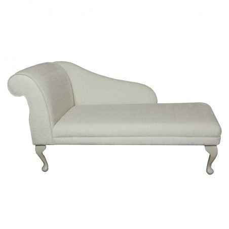 52" Medium Modern Chaise Longue in a Woburn Plain Oyster Fabric