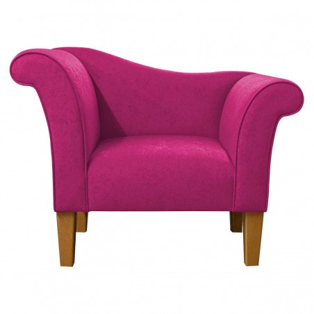 Designer Chaise Chair in Plush Fuchsia Pink Fabric