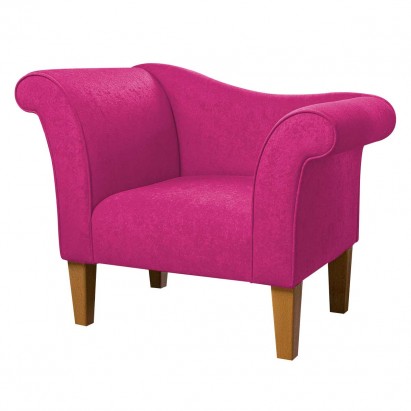 Designer Chaise Chair in Plush Fuchsia Pink Fabric