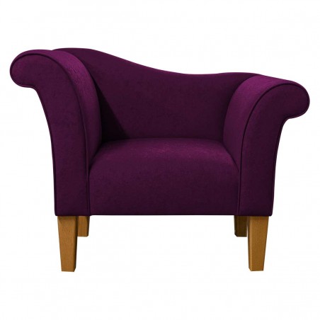 Designer Chaise Chair in Plush Plum Purple Fabric