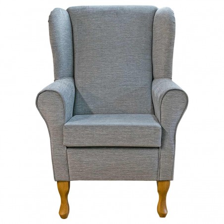 Standard Wingback Fireside Chair in Orinoco Ice Grey Velvet Fabric