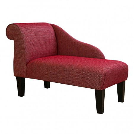 LUXE 41" Mini Chaise Longue in an AquaClean Oban Rouge Weave Fabric