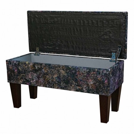 patterned black velvet dressing table stool