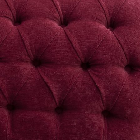 52" Buttoned & Studded Classic Style Crush Wine Red Fabric