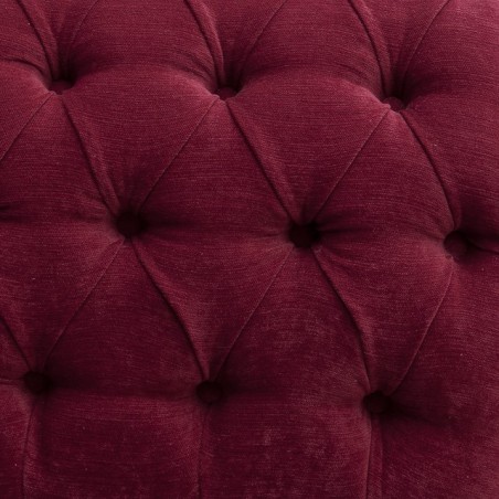 52" Buttoned & Studded Classic Style Crush Wine Red Fabric