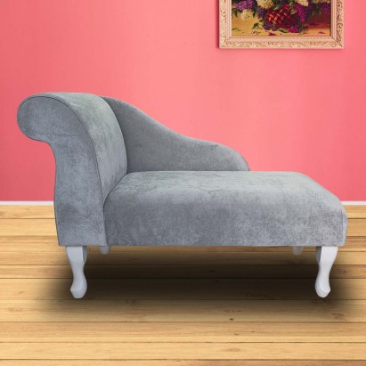 CLEARANCE 41" Mini Chaise Longue in a Danza Silver...