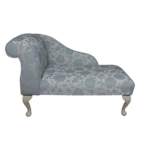 41" Mini Chaise Longue in a Blue Floral Wedgewood Fabric - SR17071
