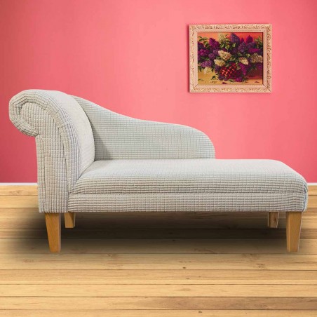 52" Medium Chaise Longue in Brick Cream Fabric