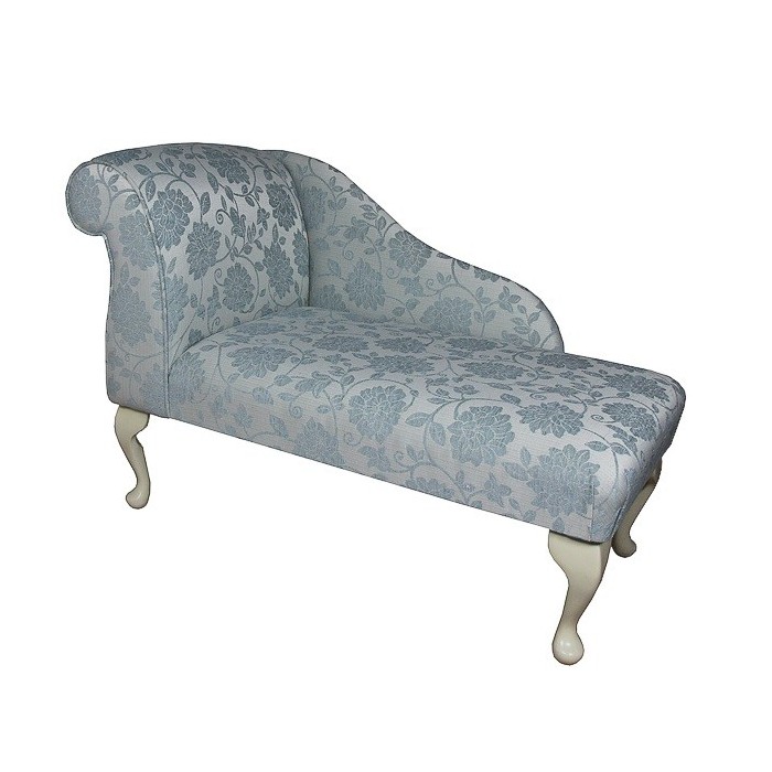 41" Mini Chaise Longue in a Blue Floral Wedgewood Fabric - SR17071