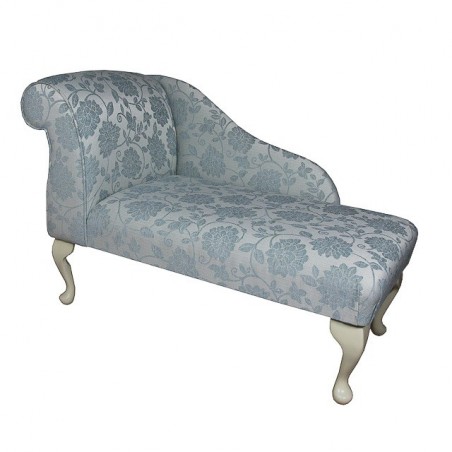 41" Mini Chaise Longue in a Blue Floral Wedgewood Fabric - SR17071