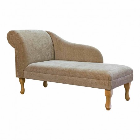 52" Medium Chaise Longue in Dolce Clay Strie Velvet Fabric