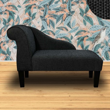 LUXE 41" Mini Chaise Longue in an AquaClean Oban Jet Weave Fabric